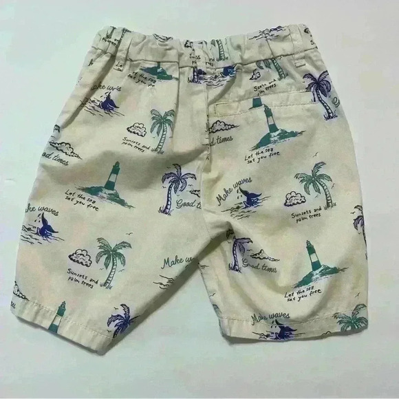 H&M tropical Sunsets and palm trees shorts toddler 4T 100% cotton - Picture 6 of 7